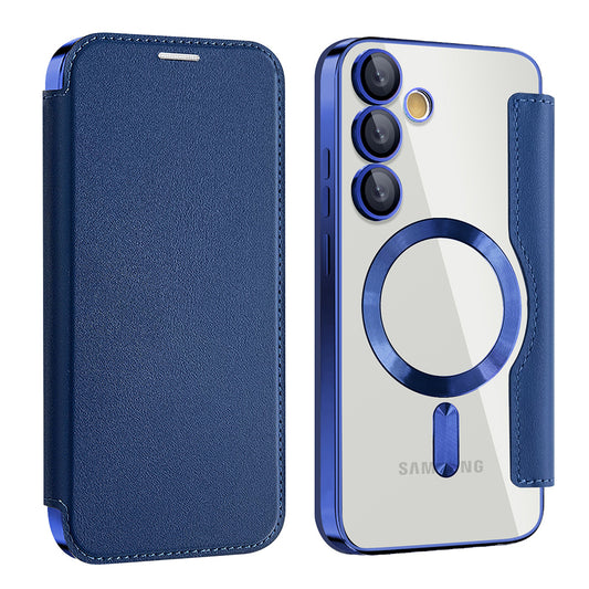 Funda MagSafe para Samsung Galaxy S23+ S916, Techsuit, SmartMag Book, Azul