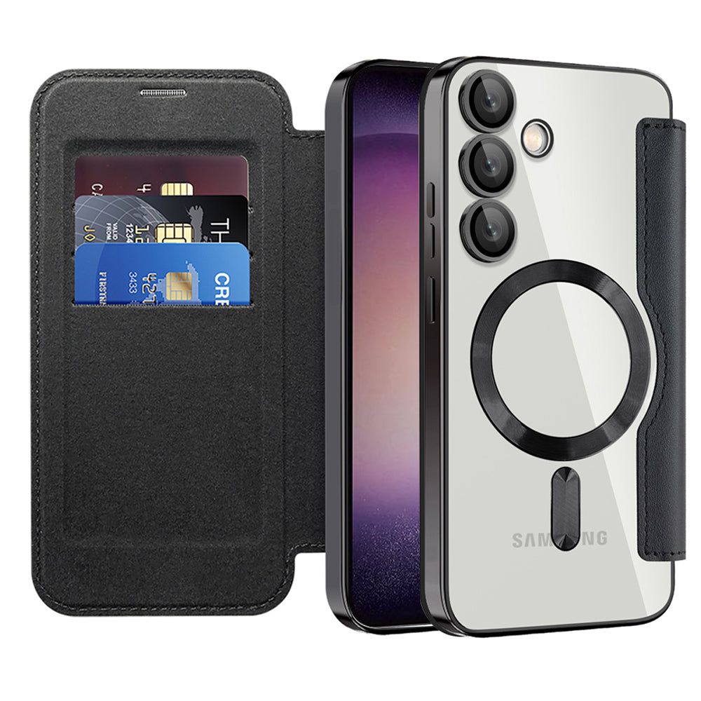 Funda MagSafe para Samsung Galaxy S23+ S916, Techsuit, SmartMag Book, Negra