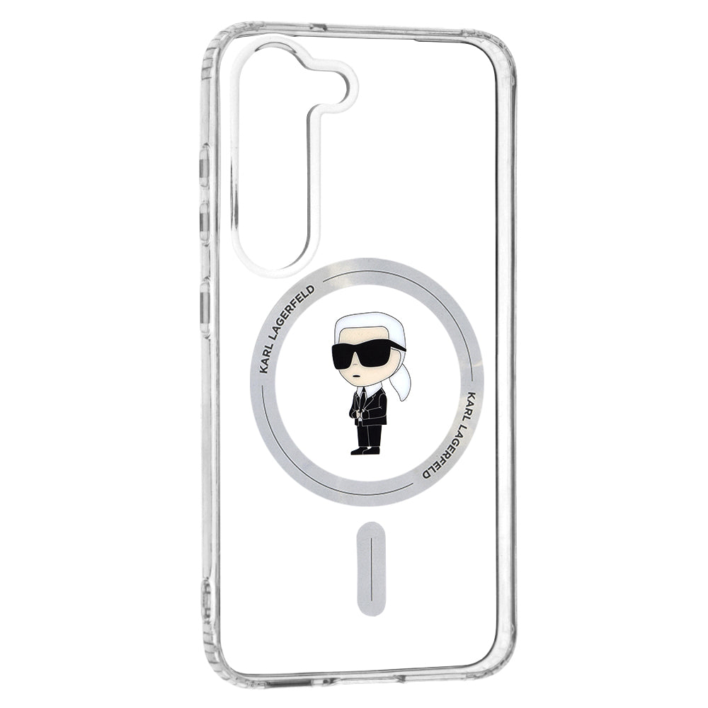 Funda MagSafe para Samsung Galaxy S23 S911, Karl Lagerfeld, IML Ikonik Karl, Transparente