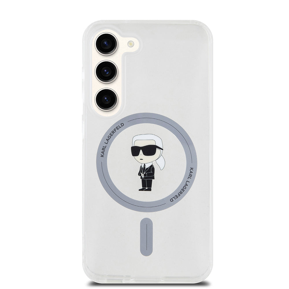 Funda MagSafe para Samsung Galaxy S23 S911, Karl Lagerfeld, IML Ikonik Karl, Transparente