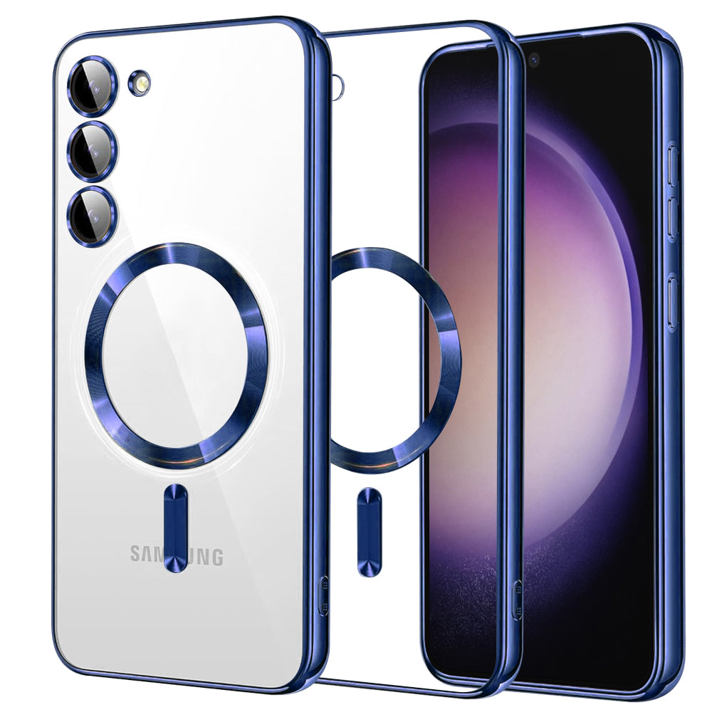 Funda MagSafe para Samsung Galaxy S23 S911, Techsuit, Luxury Crystal, Azul Oscuro