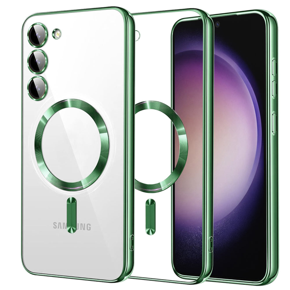 Funda MagSafe para Samsung Galaxy S23 S911, Techsuit, Luxury Crystal, Verde Claro