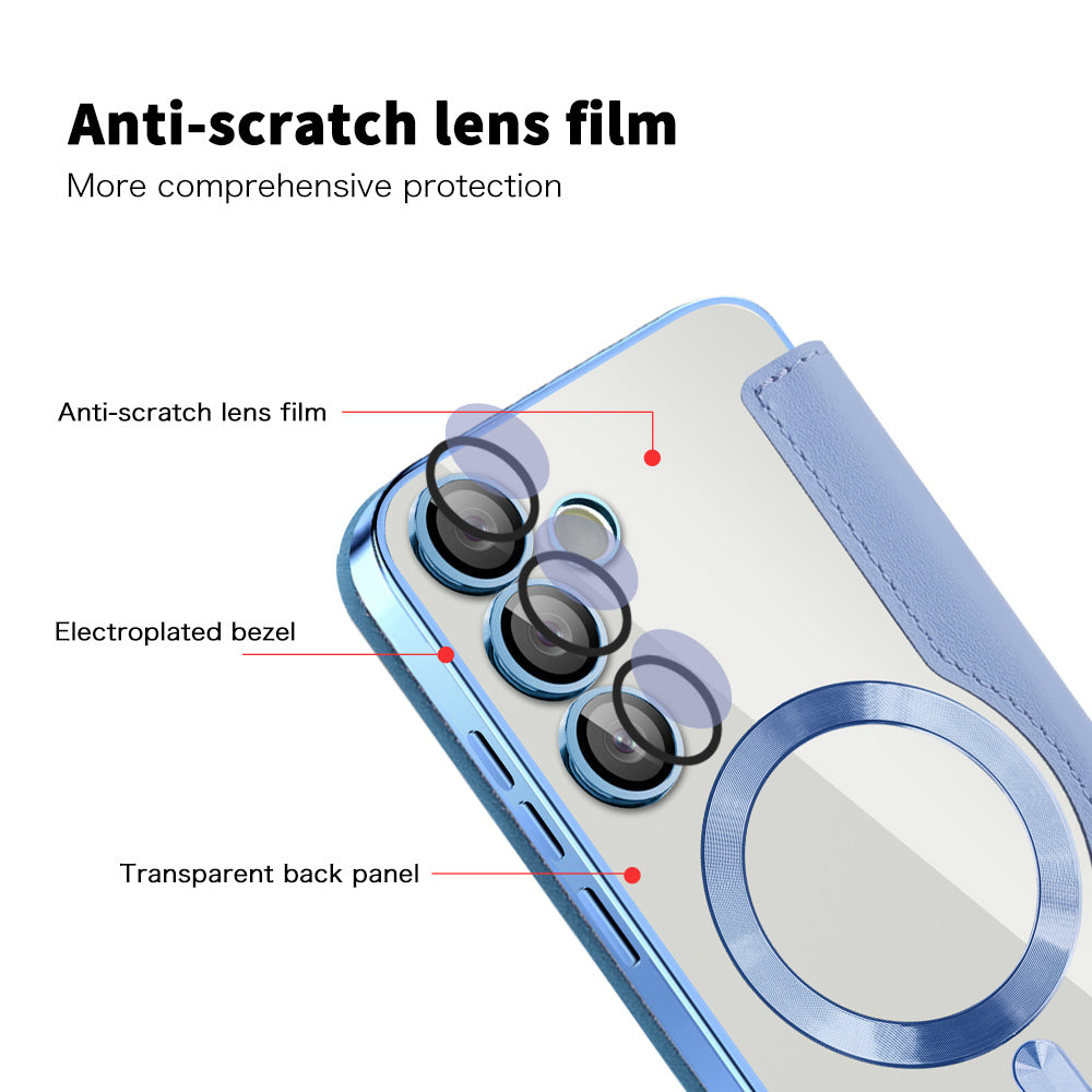 Funda MagSafe para Samsung Galaxy S23 S911, Techsuit, SmartMag Book, Azul