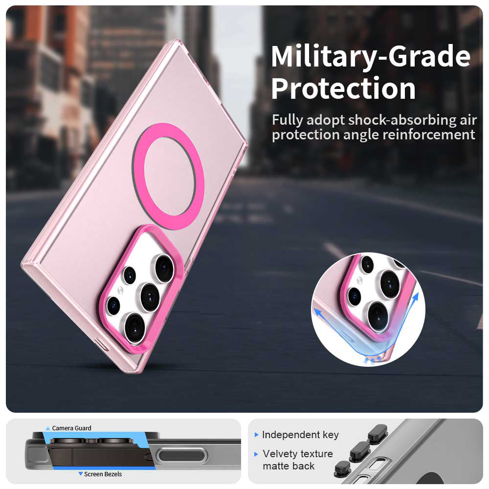 Funda MagSafe para Samsung Galaxy S23 Ultra S918, Techsuit, CandyCase, Rosa