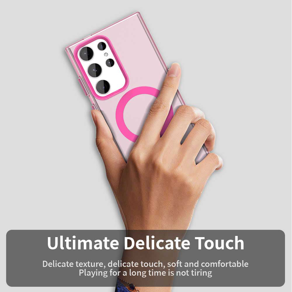 Funda MagSafe para Samsung Galaxy S23 Ultra S918, Techsuit, CandyCase, Rosa