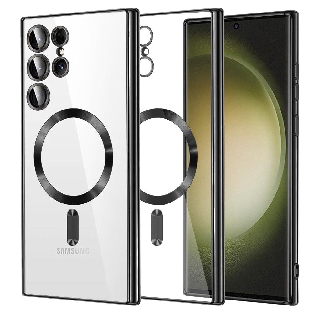 Funda MagSafe para Samsung Galaxy S23 Ultra S918, Techsuit, Luxury Crystal, Negra