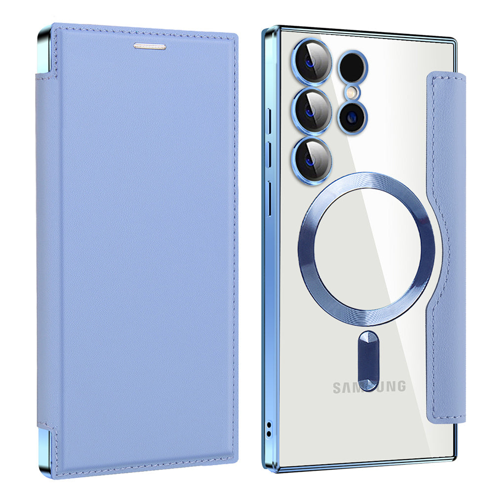 Funda MagSafe para Samsung Galaxy S23 Ultra S918, Techsuit, SmartMag Book, Azul