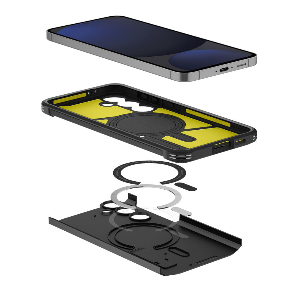 Funda MagSafe para Samsung Galaxy S24 FE S721, Spigen, Tough Armor, Negra ACS08625