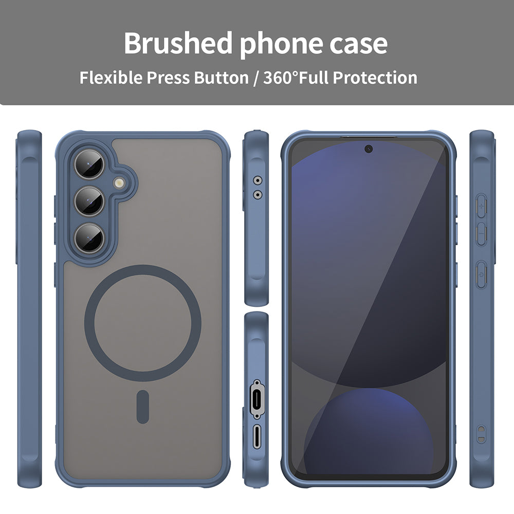 Funda MagSafe para Samsung Galaxy S24 FE S721, Techsuit, HaloFrost II, Azul Marino