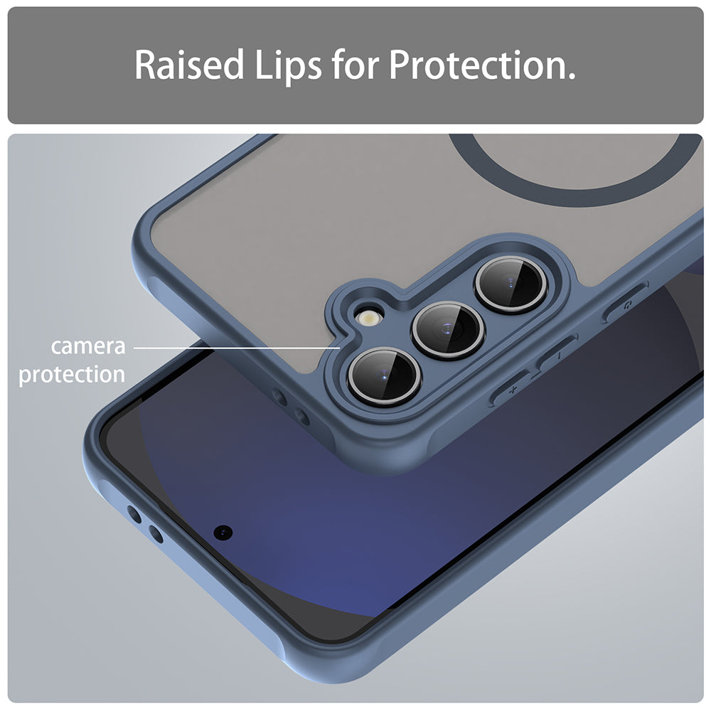 Funda MagSafe para Samsung Galaxy S24 FE S721, Techsuit, HaloFrost II, Azul Marino