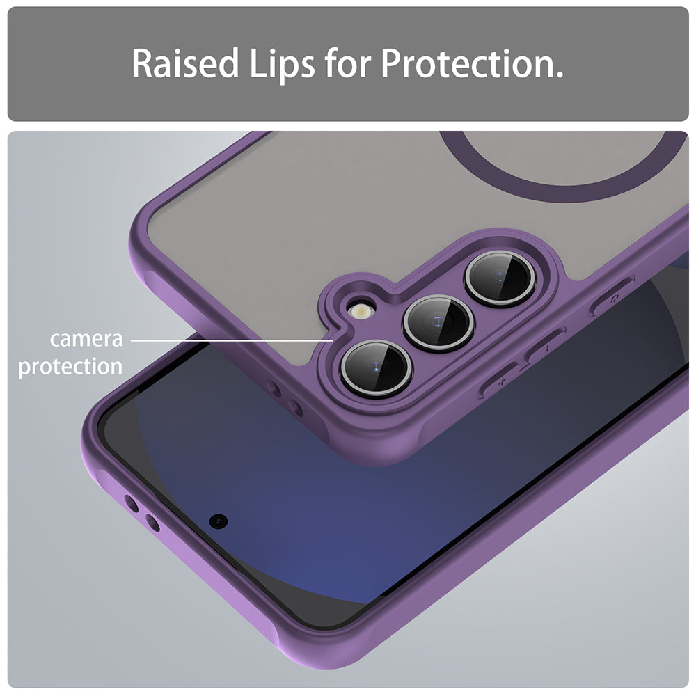 Funda MagSafe para Samsung Galaxy S24 FE S721, Techsuit, HaloFrost II, Morado