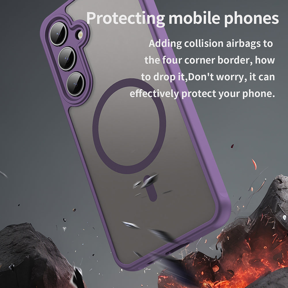 Funda MagSafe para Samsung Galaxy S24 FE S721, Techsuit, HaloFrost II, Morado