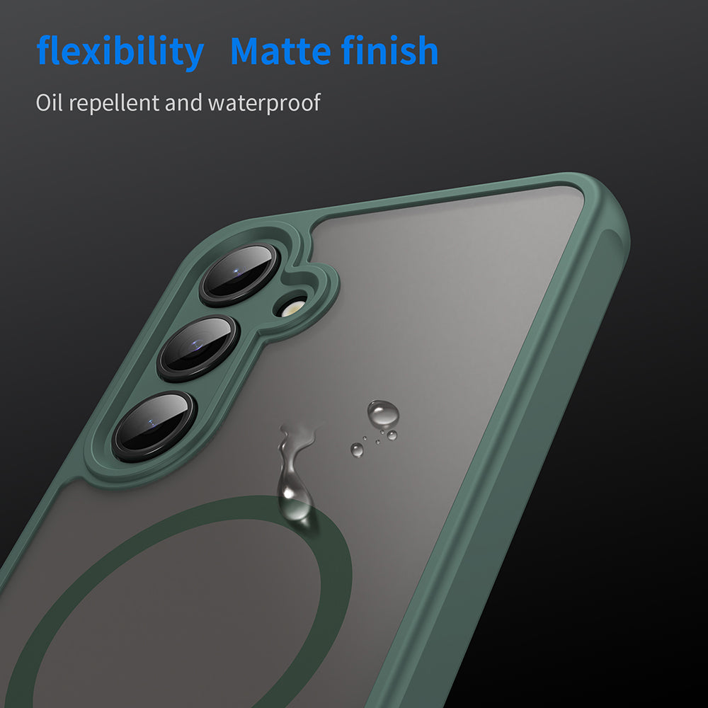 Funda MagSafe para Samsung Galaxy S24 FE S721, Techsuit, HaloFrost II, Verde