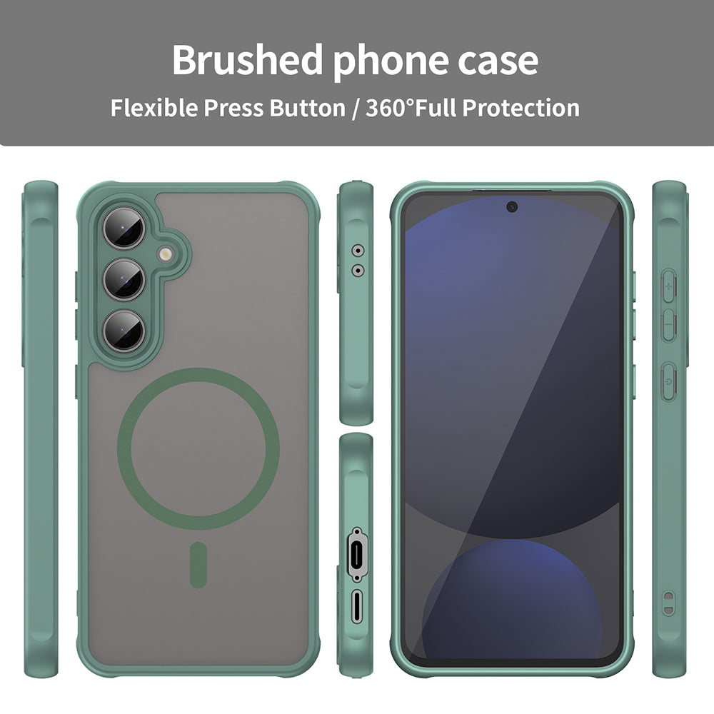 Funda MagSafe para Samsung Galaxy S24 FE S721, Techsuit, HaloFrost II, Verde