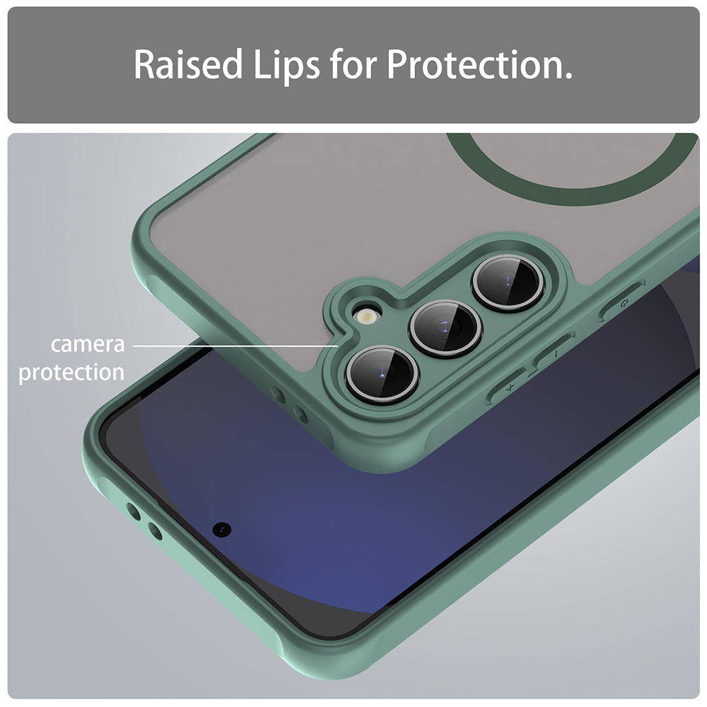 Funda MagSafe para Samsung Galaxy S24 FE S721, Techsuit, HaloFrost II, Verde