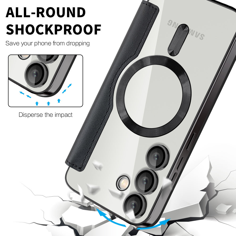 Funda MagSafe para Samsung Galaxy S24 FE S721, Techsuit, SmartMag Book, Negra
