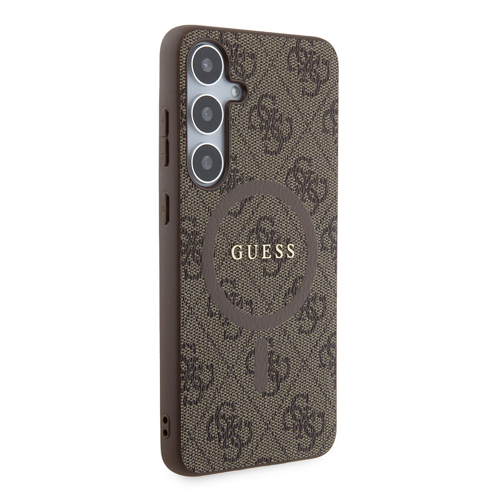 Funda MagSafe para Samsung Galaxy S24+ S926, Guess, 4G Collection, Marrón