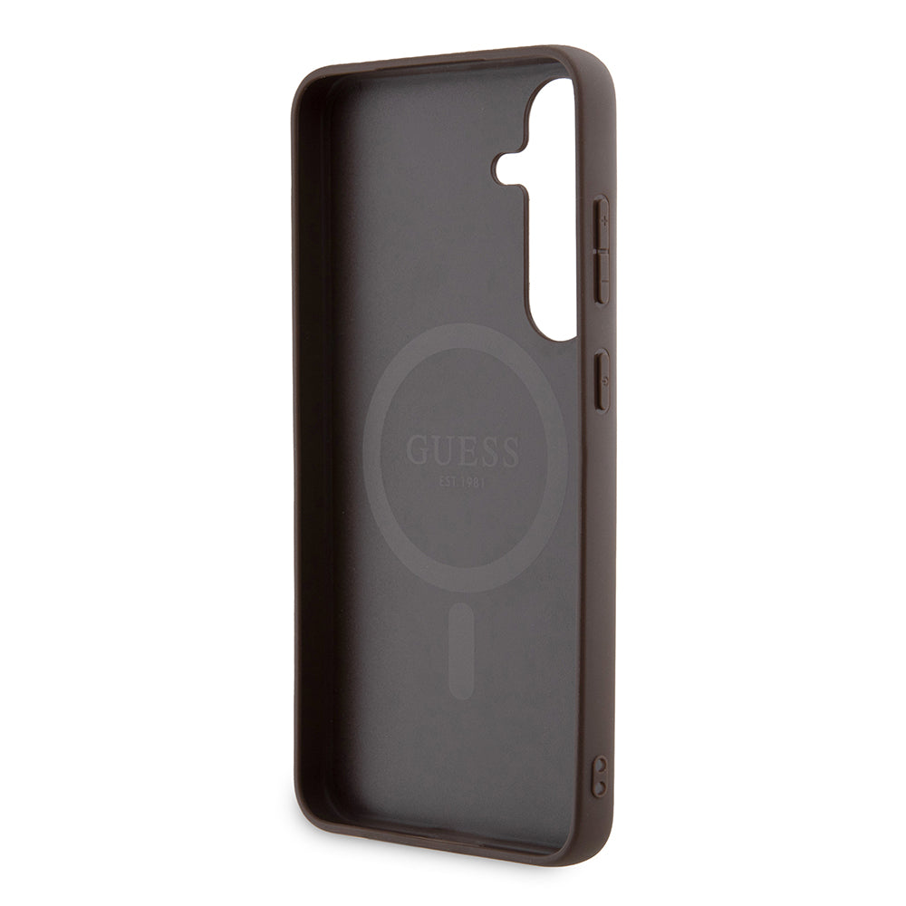 Funda MagSafe para Samsung Galaxy S24+ S926, Guess, 4G Collection, Marrón