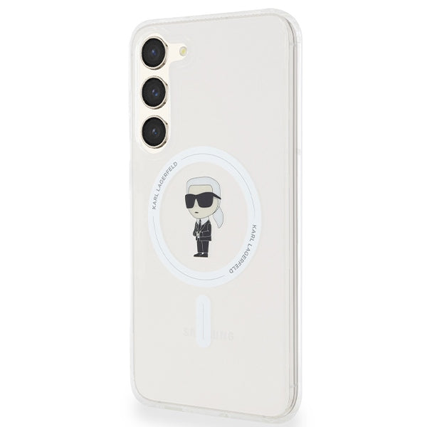 Funda MagSafe para Samsung Galaxy S24+ S926, Karl Lagerfeld, IML Ikonik Karl, Transparente
