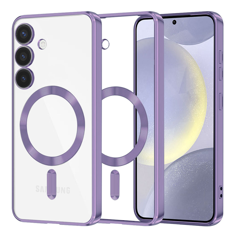Funda MagSafe para Samsung Galaxy S24+ S926, Techsuit, Luxury Crystal, Morado Claro