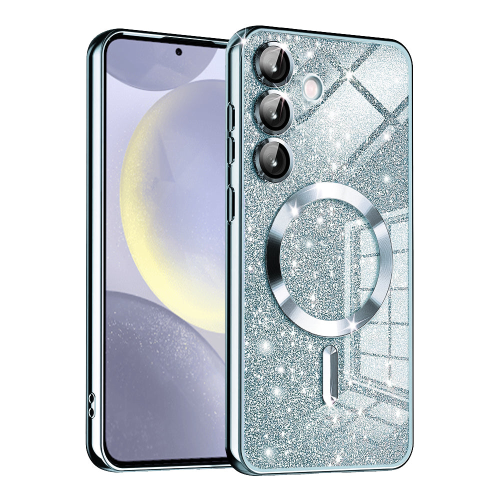 Funda MagSafe para Samsung Galaxy S24+ S926, Techsuit, Luxury Glitter, Azul
