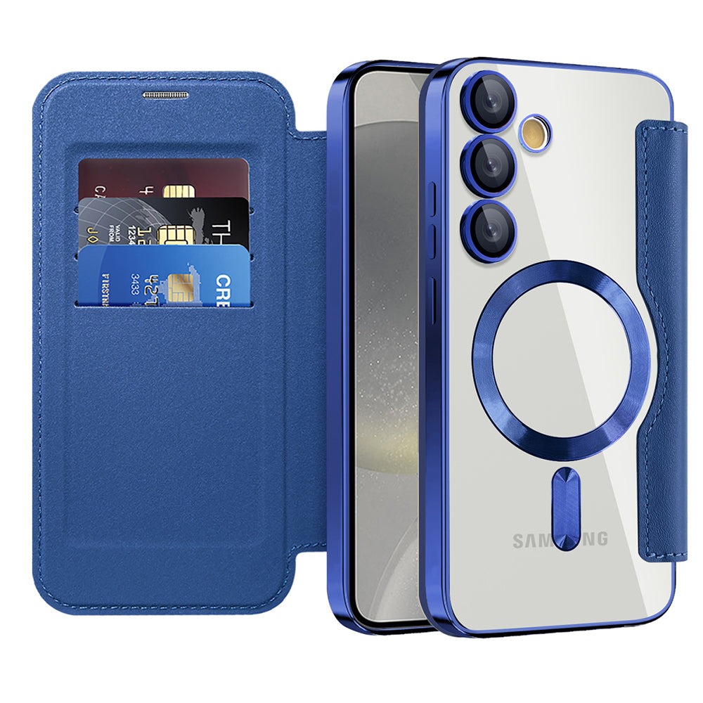 Funda MagSafe para Samsung Galaxy S24+ S926, Techsuit, SmartMag Book, Azul