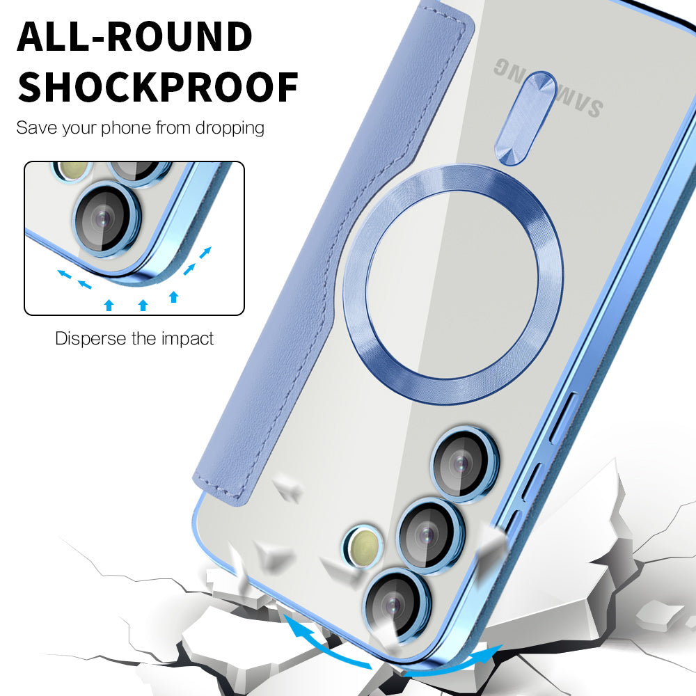 Funda MagSafe para Samsung Galaxy S24+ S926, Techsuit, SmartMag Book, Azul