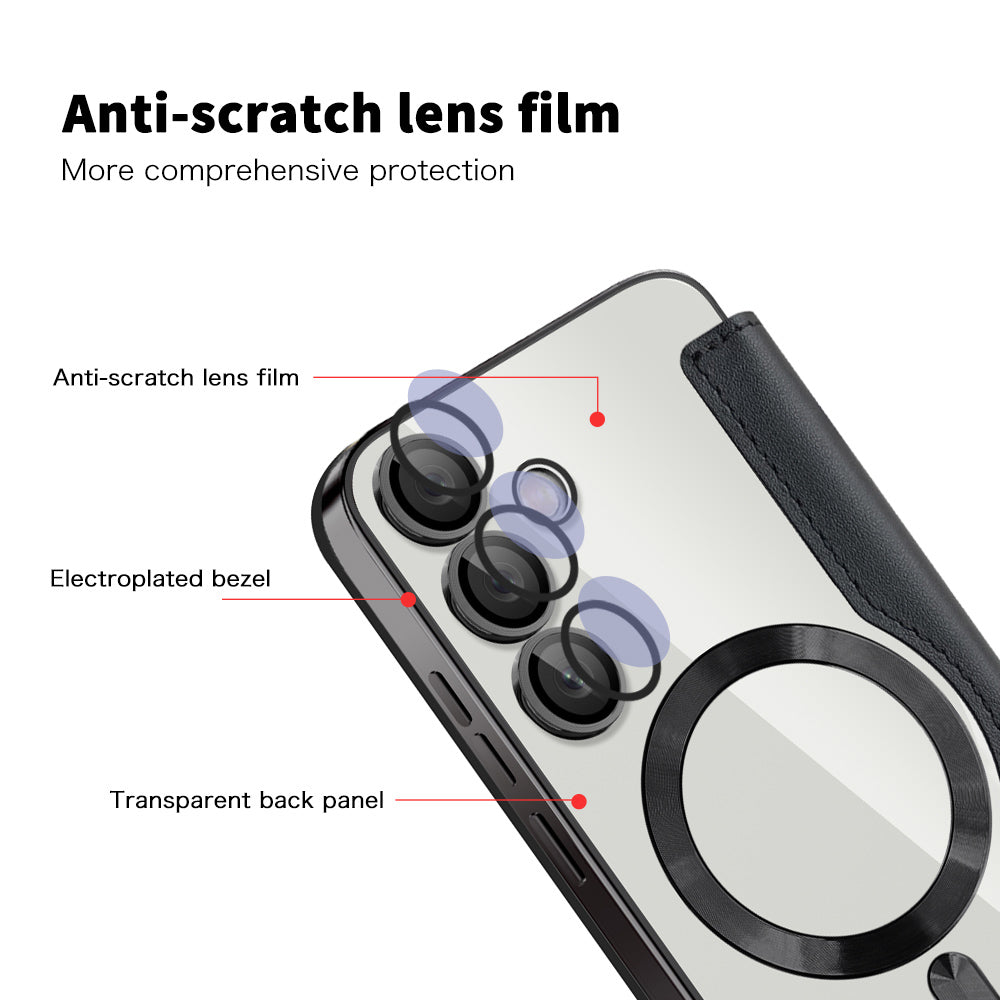 Funda MagSafe para Samsung Galaxy S24+ S926, Techsuit, SmartMag Book, Negra