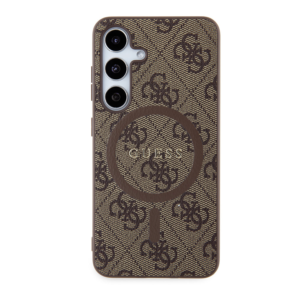 Funda MagSafe para Samsung Galaxy S24 S921, Guess, Colección 4G, Marrón