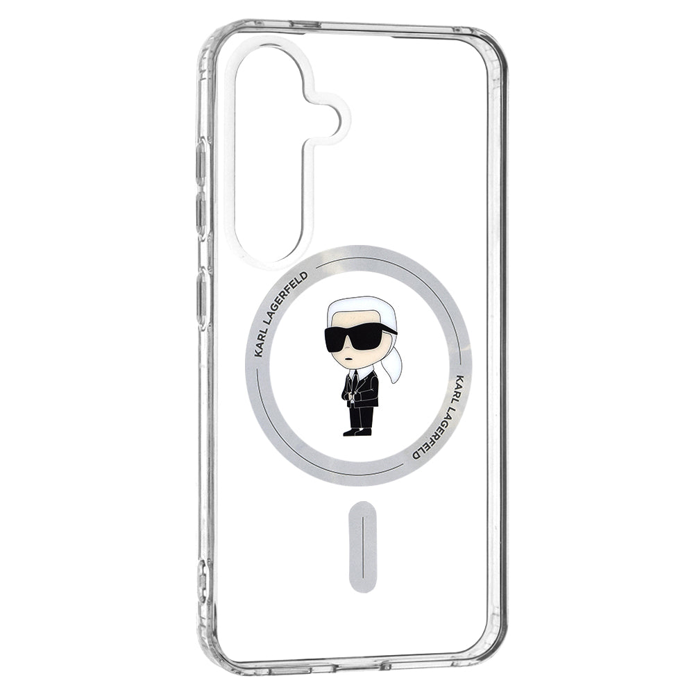 Funda MagSafe para Samsung Galaxy S24 S921, Karl Lagerfeld, IML Ikonik Karl, Transparente