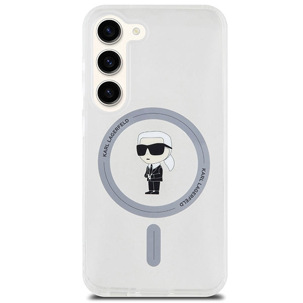 Funda MagSafe para Samsung Galaxy S24 S921, Karl Lagerfeld, IML Ikonik Karl, Transparente