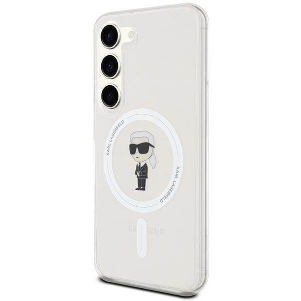 Funda MagSafe para Samsung Galaxy S24 S921, Karl Lagerfeld, IML Ikonik Karl, Transparente