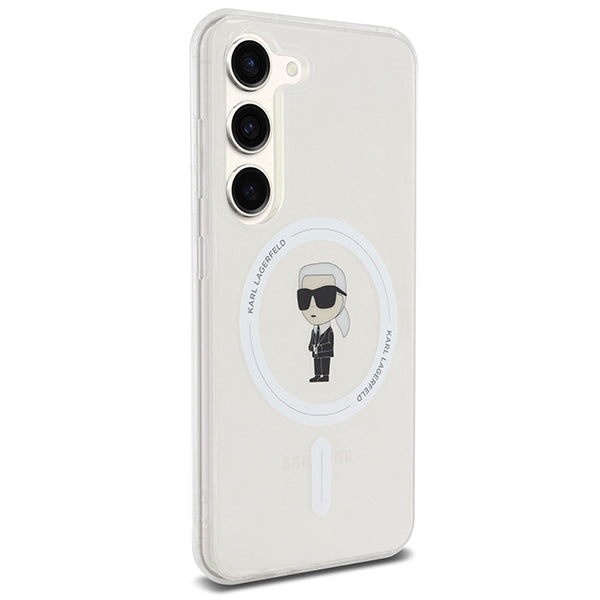 Funda MagSafe para Samsung Galaxy S24 S921, Karl Lagerfeld, IML Ikonik Karl, Transparente