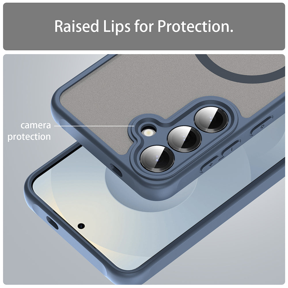 Funda MagSafe para Samsung Galaxy S24 S921, Techsuit, HaloFrost II, Azul marino