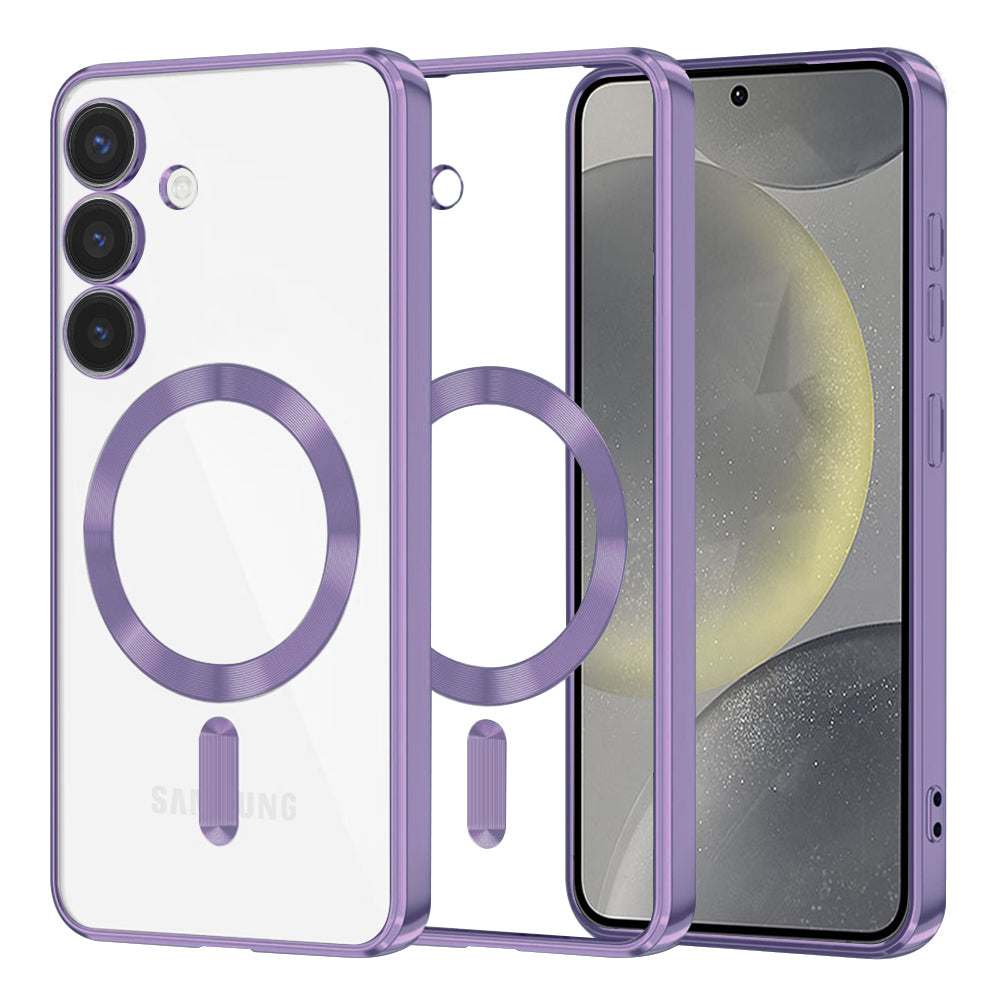 Funda MagSafe para Samsung Galaxy S24 S921, Techsuit, Luxury Crystal, Morado Claro
