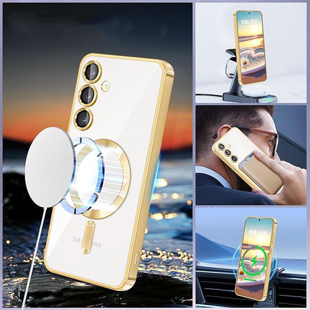 Funda MagSafe para Samsung Galaxy S24 S921, Techsuit, Luxury Crystal, Negra