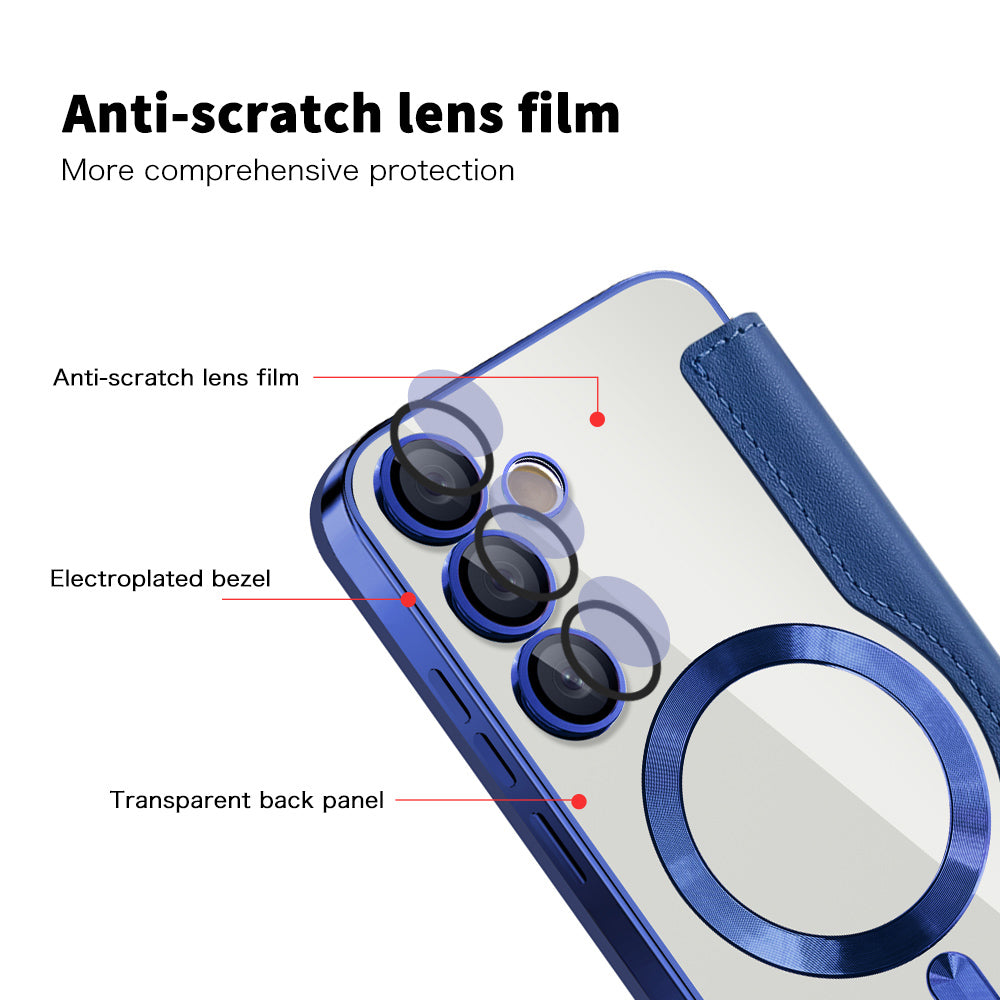 Funda MagSafe para Samsung Galaxy S24 S921, Techsuit, SmartMag Book, Azul