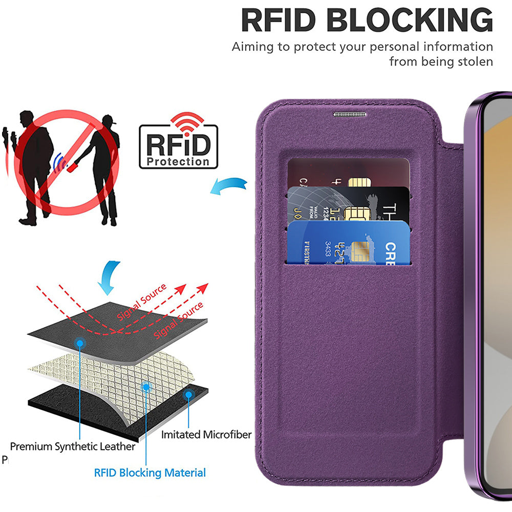 Funda MagSafe para Samsung Galaxy S24 S921, Techsuit, SmartMag Book, Morado