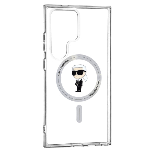 Funda MagSafe para Samsung Galaxy S24 Ultra S928, Karl Lagerfeld, IML Ikonik Karl, Transparente