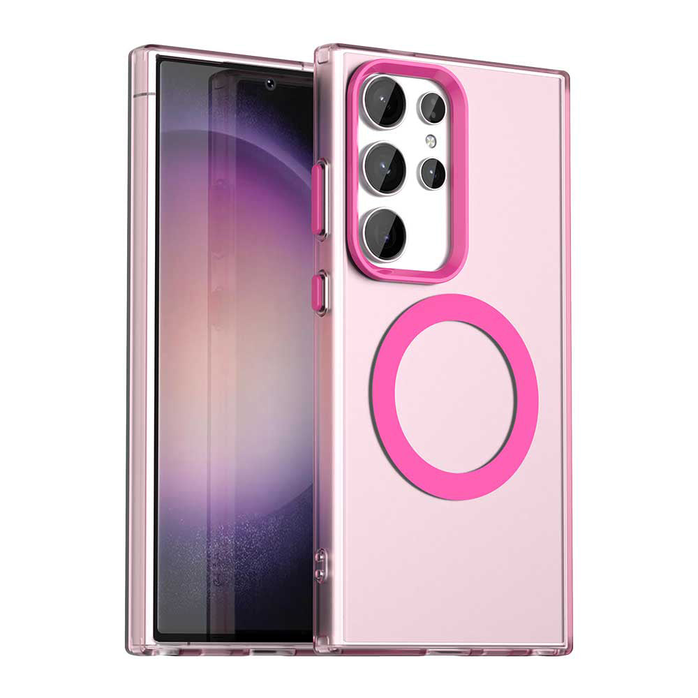 Funda MagSafe para Samsung Galaxy S24 Ultra S928, Techsuit, CandyCase, Rosa
