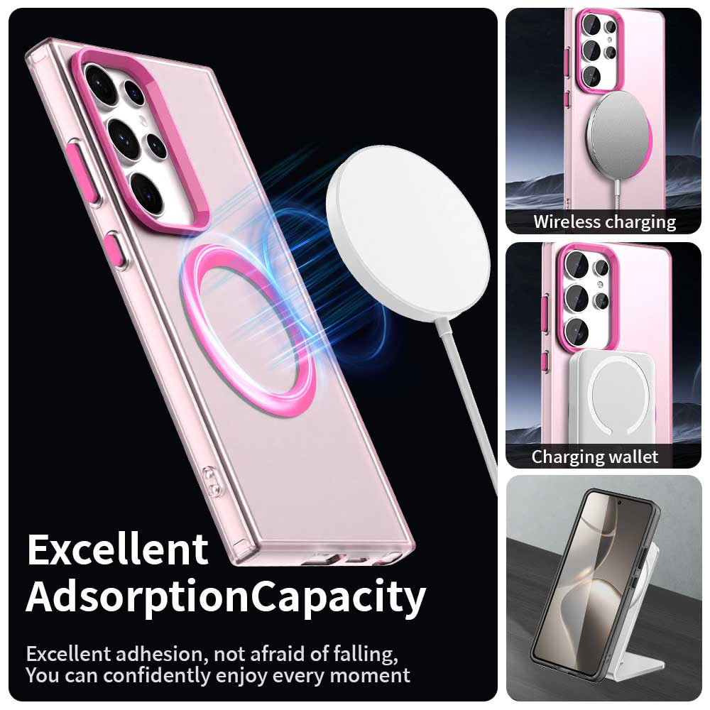 Funda MagSafe para Samsung Galaxy S24 Ultra S928, Techsuit, CandyCase, Rosa