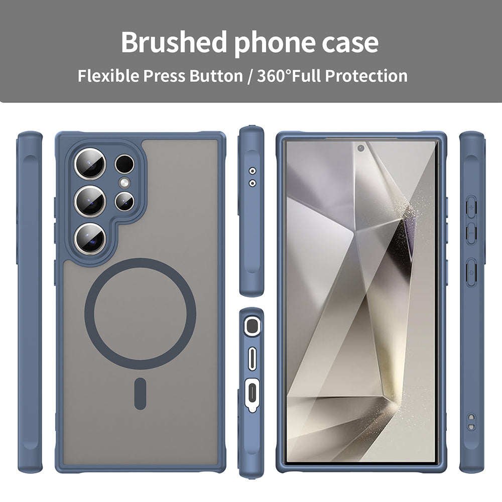 Funda MagSafe para Samsung Galaxy S24 Ultra S928, Techsuit, HaloFrost II, Azul marino