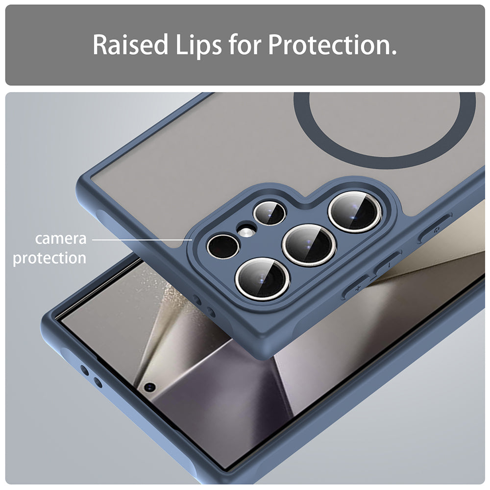 Funda MagSafe para Samsung Galaxy S24 Ultra S928, Techsuit, HaloFrost II, Azul marino