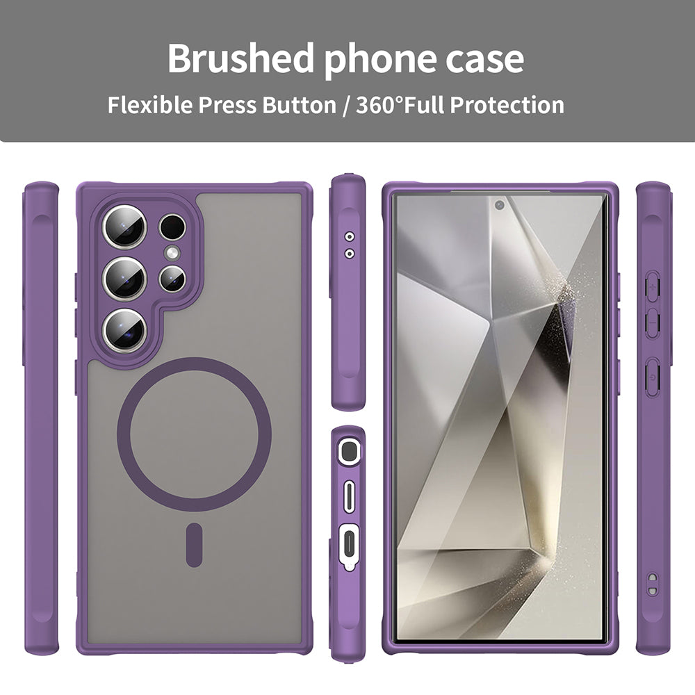 Funda MagSafe para Samsung Galaxy S24 Ultra S928, Techsuit, HaloFrost II, Morado