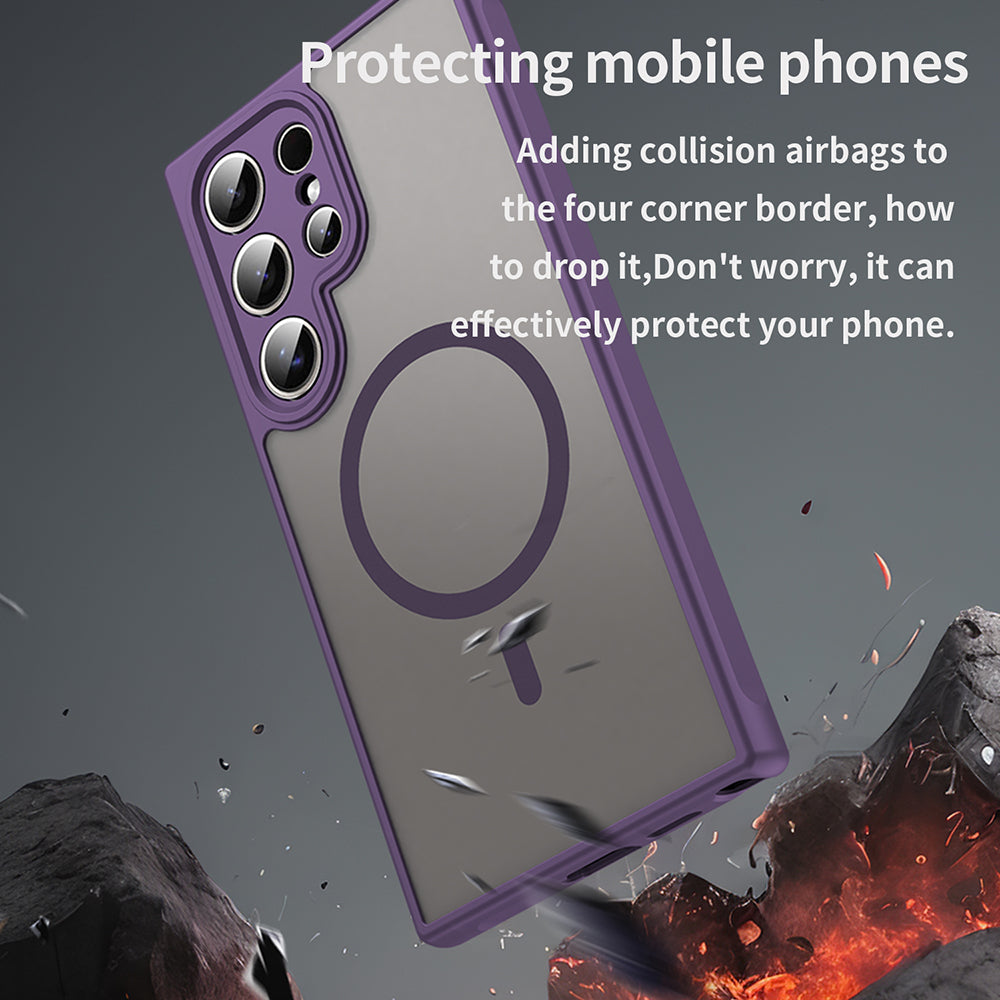 Funda MagSafe para Samsung Galaxy S24 Ultra S928, Techsuit, HaloFrost II, Morado