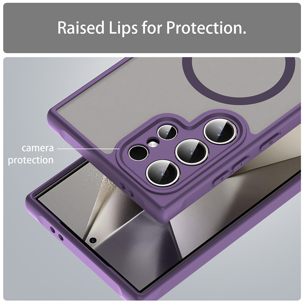 Funda MagSafe para Samsung Galaxy S24 Ultra S928, Techsuit, HaloFrost II, Morado