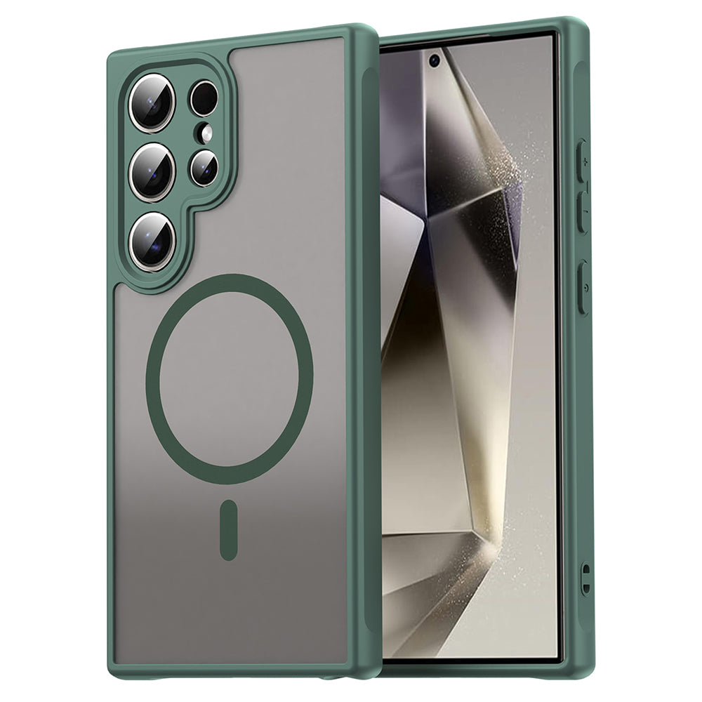 Funda MagSafe para Samsung Galaxy S24 Ultra S928, Techsuit, HaloFrost II, Verde