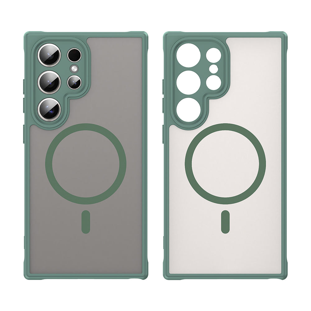 Funda MagSafe para Samsung Galaxy S24 Ultra S928, Techsuit, HaloFrost II, Verde