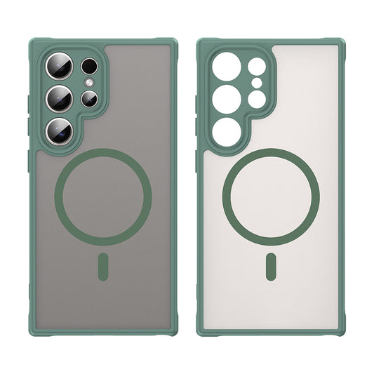 Funda MagSafe para Samsung Galaxy S24 Ultra S928, Techsuit, HaloFrost II, Verde