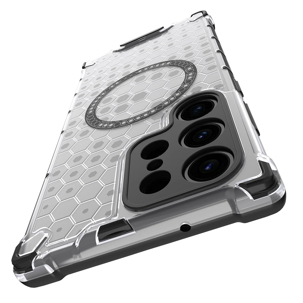 Funda MagSafe para Samsung Galaxy S24 Ultra S928, Techsuit, HoneyComb Shield, Blanca